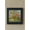 Vincent Van Gogh - Flowering Peach Trees - Doğal Ahşap Çerçeveli Taş Tablo