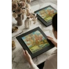 Vincent Van Gogh - Flowering Peach Trees - Doğal Ahşap Çerçeveli Taş Tablo