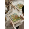 Vincent Van Gogh - Flowering Peach Trees - Doğal Ahşap Çerçeveli Taş Tablo