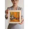 Vincent Van Gogh - Les Alycamps Alycamps - Doğal Ahşap Çerçeveli Taş Tablo