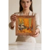 Vincent Van Gogh - Les Alycamps Alycamps - Doğal Ahşap Çerçeveli Taş Tablo