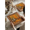 Vincent Van Gogh - Les Alycamps Alycamps - Doğal Ahşap Çerçeveli Taş Tablo