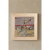 Vincent Van Gogh - Blossoming Almond Branch in a Glass- Doğal Ahşap Çerçeveli Taş Tablo