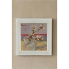Vincent Van Gogh - Blossoming Almond Branch in a Glass- Doğal Ahşap Çerçeveli Taş Tablo
