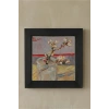 Vincent Van Gogh - Blossoming Almond Branch in a Glass- Doğal Ahşap Çerçeveli Taş Tablo