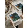 Vincent Van Gogh - Doctor Gachets Garden in Auvers - Doğal Ahşap Çerçeveli Taş Tablo