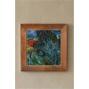 Vincent Van Gogh - Doctor Gachets Garden in Auvers - Doğal Ahşap Çerçeveli Taş Tablo