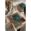 Vincent Van Gogh - Doctor Gachets Garden in Auvers - Doğal Ahşap Çerçeveli Taş Tablo