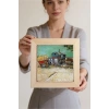 Vincent Van Gogh - Encampment of Gypsies with Caravans - Doğal Ahşap Çerçeveli Taş Tablo