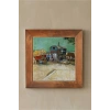 Vincent Van Gogh - Encampment of Gypsies with Caravans - Doğal Ahşap Çerçeveli Taş Tablo