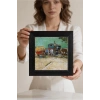 Vincent Van Gogh - Encampment of Gypsies with Caravans - Doğal Ahşap Çerçeveli Taş Tablo