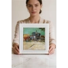 Vincent Van Gogh - Encampment of Gypsies with Caravans - Doğal Ahşap Çerçeveli Taş Tablo