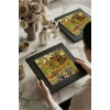 Vincent Van Gogh - Garden at Arles - Doğal Ahşap Çerçeveli Taş Tablo