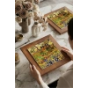 Vincent Van Gogh - Garden at Arles - Doğal Ahşap Çerçeveli Taş Tablo
