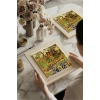 Vincent Van Gogh - Garden at Arles - Doğal Ahşap Çerçeveli Taş Tablo
