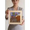 Vincent Van Gogh - The Room - Doğal Ahşap Çerçeveli Taş Tablo
