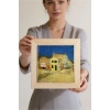 Vincent Van Gogh - The House - Doğal Ahşap Çerçeveli Taş Tablo