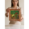 Vincent Van Gogh - De stoel van Gauguin - Doğal Ahşap Çerçeveli Taş Tablo