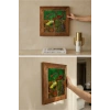 Vincent Van Gogh - De stoel van Gauguin - Doğal Ahşap Çerçeveli Taş Tablo