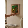 Vincent Van Gogh - De stoel van Gauguin - Doğal Ahşap Çerçeveli Taş Tablo