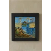Vincent Van Gogh - Langlois Köprüsü - Doğal Ahşap Çerçeveli Taş Tablo