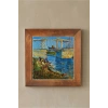 Vincent Van Gogh - Langlois Köprüsü - Doğal Ahşap Çerçeveli Taş Tablo