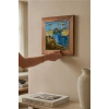 Vincent Van Gogh - Langlois Köprüsü - Doğal Ahşap Çerçeveli Taş Tablo