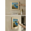 Vincent Van Gogh - Langlois Köprüsü - Doğal Ahşap Çerçeveli Taş Tablo