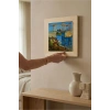 Vincent Van Gogh - Langlois Köprüsü - Doğal Ahşap Çerçeveli Taş Tablo