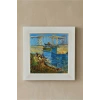 Vincent Van Gogh - Langlois Köprüsü - Doğal Ahşap Çerçeveli Taş Tablo