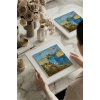 Vincent Van Gogh - Langlois Köprüsü - Doğal Ahşap Çerçeveli Taş Tablo