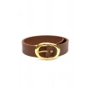 Kadın Gold Oval Tokalı Kemer Günlük Etek Pantolon Elbise Kemeri