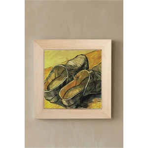 Vincent Van Gogh -A Pair of Shoes Taş Tablo - Doğal Ahşap Çerçeveli Taş Tablo