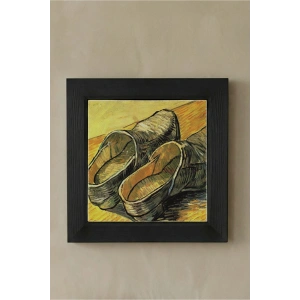 Vincent Van Gogh -A Pair of Shoes Taş Tablo - Doğal Ahşap Çerçeveli Taş Tablo