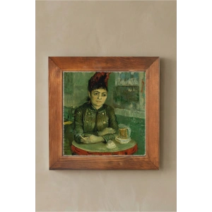 Vincent Van Gogh - Café du Tambourin - Doğal Ahşap Çerçeveli Taş Tablo