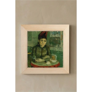 Vincent Van Gogh - Café du Tambourin - Doğal Ahşap Çerçeveli Taş Tablo