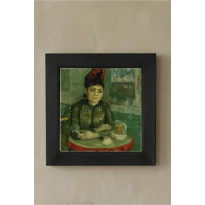 Vincent Van Gogh - Café du Tambourin - Doğal Ahşap Çerçeveli Taş Tablo