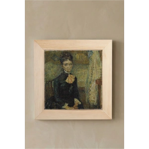 Vincent Van Gogh - Portrait of Léonie Rose Charbuy-Davy - Doğal Ahşap Çerçeveli Taş Tablo