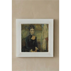 Vincent Van Gogh - Portrait of Léonie Rose Charbuy-Davy - Doğal Ahşap Çerçeveli Taş Tablo