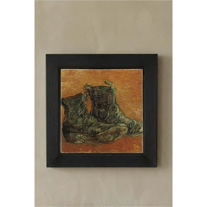 Vincent Van Gogh - A Pair of Shoes - Doğal Ahşap Çerçeveli Taş Tablo