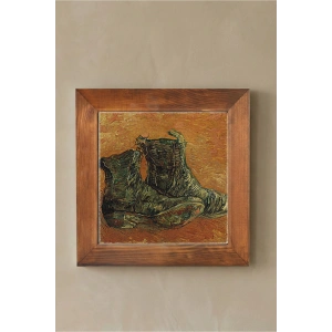 Vincent Van Gogh - A Pair of Shoes - Doğal Ahşap Çerçeveli Taş Tablo