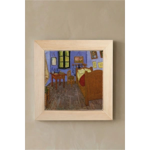 Vincent Van Gogh - The Room - Doğal Ahşap Çerçeveli Taş Tablo
