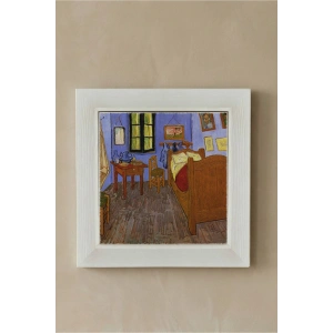 Vincent Van Gogh - The Room - Doğal Ahşap Çerçeveli Taş Tablo