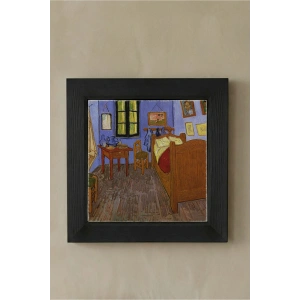 Vincent Van Gogh - The Room - Doğal Ahşap Çerçeveli Taş Tablo