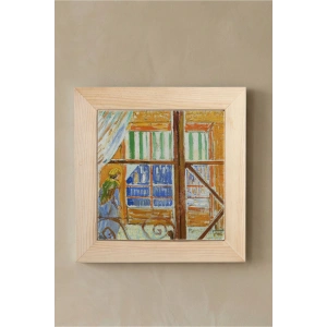 Vincent Van Gogh - Butcher Shop - Doğal Ahşap Çerçeveli Taş Tablo
