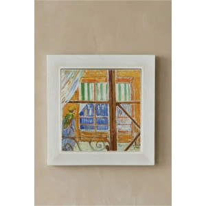 Vincent Van Gogh - Butcher Shop - Doğal Ahşap Çerçeveli Taş Tablo