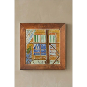 Vincent Van Gogh - Butcher Shop - Doğal Ahşap Çerçeveli Taş Tablo