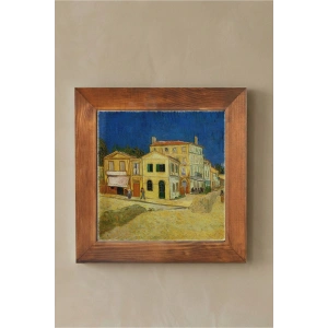Vincent Van Gogh - The House - Doğal Ahşap Çerçeveli Taş Tablo