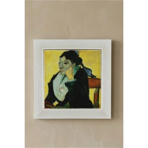 Vincent Van Gogh - Madame Ginouxen Arlesienne - Doğal Ahşap Çerçeveli Taş Tablo