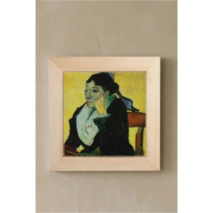 Vincent Van Gogh - Madame Ginouxen Arlesienne - Doğal Ahşap Çerçeveli Taş Tablo